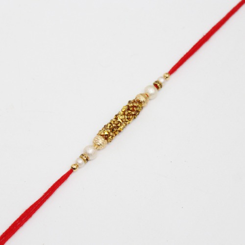 Elegant Golden Diamond Work Rakhi | Band for Beloved Brother | Raksha Bandhan | Rakhi For brother