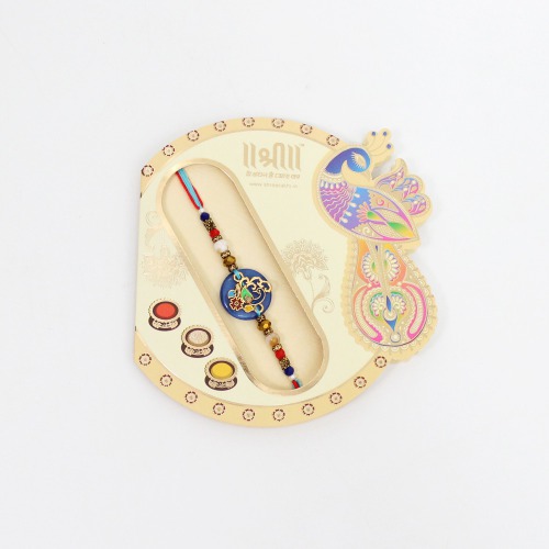 Premium Diamond Different Colour Ganesha Rakhi Elegant Set | Best Rakhi for your brother Raksha Bandhan