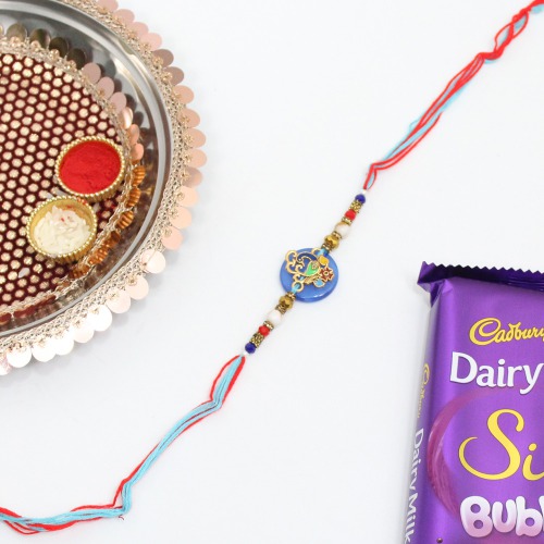 Premium Diamond Different Colour Ganesha Rakhi Elegant Set | Best Rakhi for your brother Raksha Bandhan
