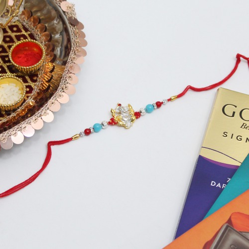 Multicolour Colour Ganesha Elegant Rakhi | Band for Beloved Brother | Raksha Bandhan | Rakhi For brother