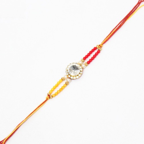 Single Diamond Multicolour Colour Elegant Rakhi | Band for Beloved Brother | Raksha Bandhan | Rakhi For brother