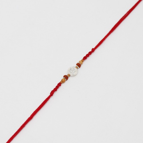 Silver Om Elegant Rakhi | Band for Beloved Brother | Raksha Bandhan | Rakhi For brother
