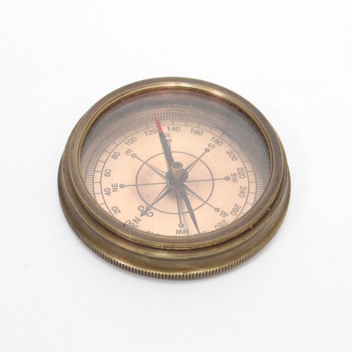 Solid Brass Vintage Fully Functional Compass with Leather Case| Antique Things