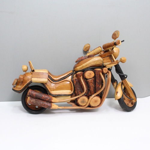 Handcrafted Wooden Bullet Bike Motorcycle /Antique Decorative Showpiece/Gifts Items (Brown) 13 inch