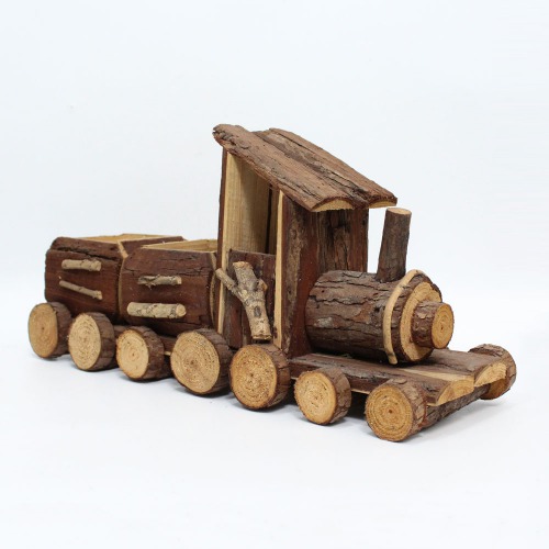 Retro Wooden Train Engine Model Home Desk Office Ornament Decor Art