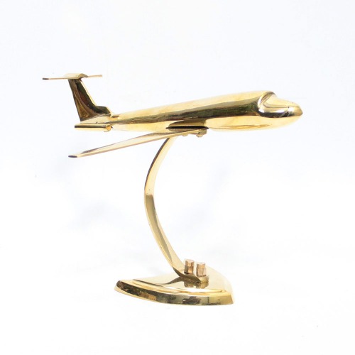 Brass Aeroplane Showpiece Model Table Top On Stand, Antique Aeroplane Showpiece Airplane Models for Home Decor Office Desk,