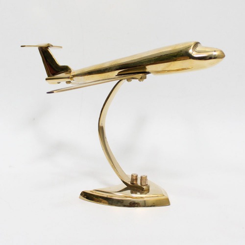 Brass Aeroplane Showpiece Model Table Top On Stand, Antique Aeroplane Showpiece Airplane Models for Home Decor Office Desk,