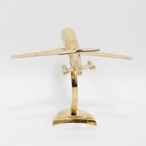 Brass Aeroplane Showpiece Model Table Top On Stand, Antique Aeroplane Showpiece Airplane Models for Home Decor Office Desk,