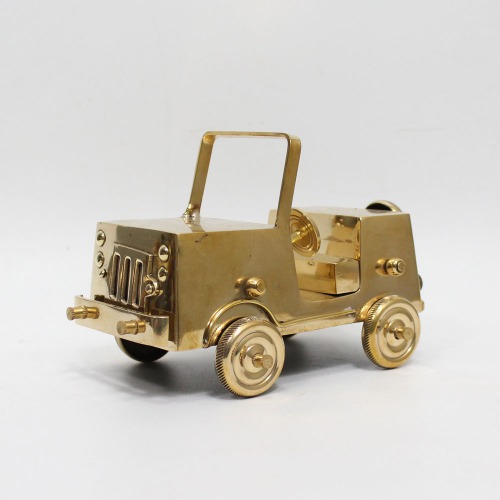 Antique Vintage Brass Jeep Car For Showpiece For Home Decor