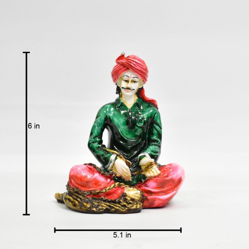 Green and Pink Rajasthani Man Decorative Showpiece