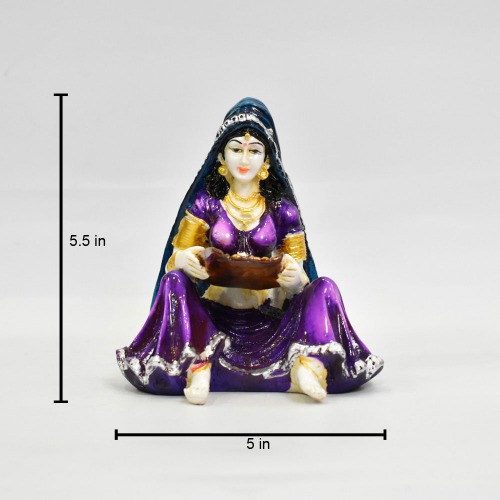 Polyresine Soop Women Rajasthani Showpiece For Home Decor