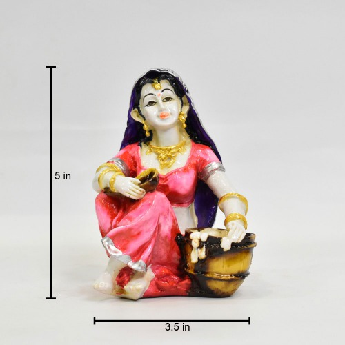Rajasthani lady With Matka Decorative Showpiece for Home Decor