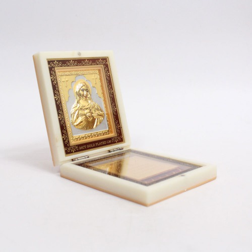 Gold Plated Mother Mary Photo Frame with Box