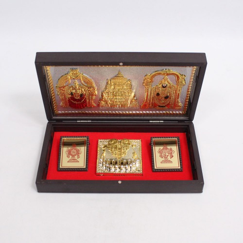 Gold Plated Trupati Balaji Charn Paduka With Box