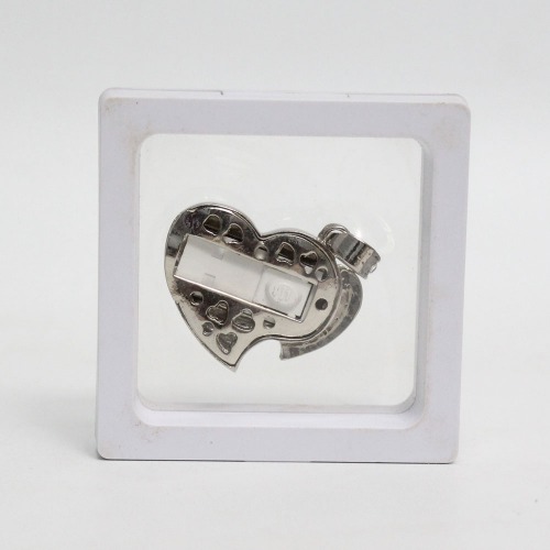 Silver Crystal Heart USB 8GB Pen Drive Flash Memory Stick