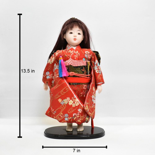 Oriental Japanese Kimono Kabuki Doll Geisha Action Figure Figurine Statue | Home Decoration Purple Red Clothes