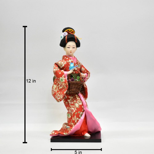 Japanese Geisha Dolls Kimono Ladies Dolls With Basket Ornaments Ornaments Home Decor | Home Decoration