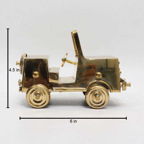 Antique Vintage Brass Jeep Car For Showpiece For Home Decor