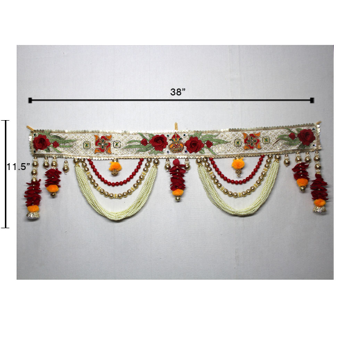 Swastik Toran with Beads LED | Toran for Main Door Online | Door Hanging Toran Online | For Diwali, Party, House Warming etc