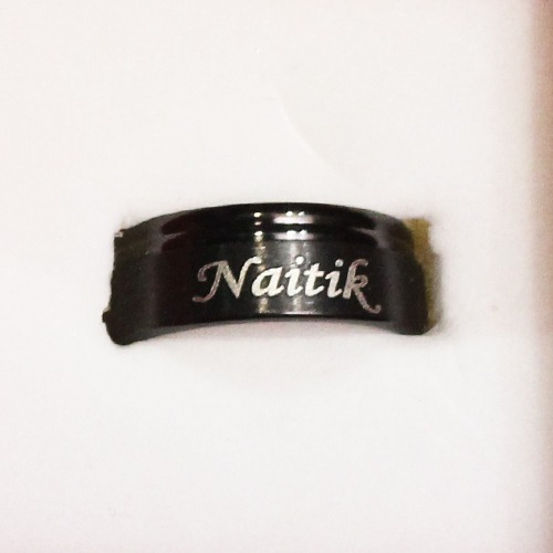 Black Shine Men's Finger Ring | Metal Name Ring Customise Your Ring For Boys